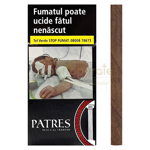 Tigari de foi Patres Black by Senator 16g (cocos, vanilie, caramel) 10 Pachet cu 10 tigari de foi aromate Patres Black by Senator cu aroma de cocos, vanilie si caramel