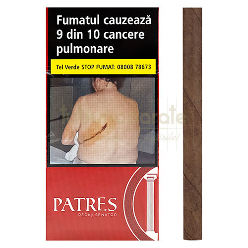 Tigari de foi Patres Red by Senator 16g (cirese) 10 Tigari de foi aromate cu filtru Patres Red by Senator cu aroma de cirese in pachet de 10 tigari