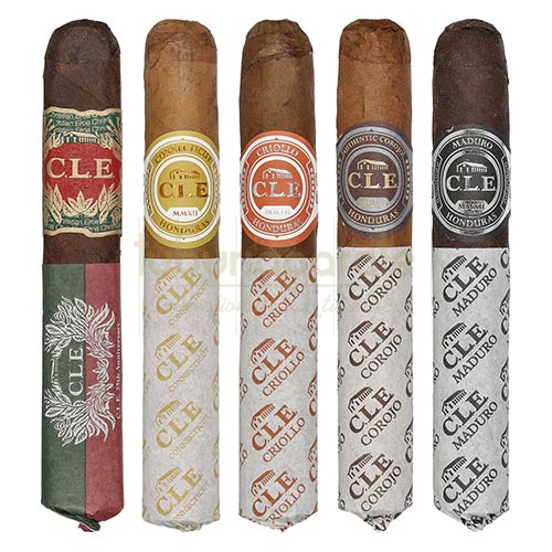 Trabucuri CLE Sampler Robusto (5) Cutie din lemn cu 5 trabucuri asortate CLE Sampler Robusto