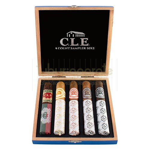 Trabucuri CLE Sampler Robusto (5) Cutie din lemn cu 5 trabucuri asortate CLE Sampler Robusto