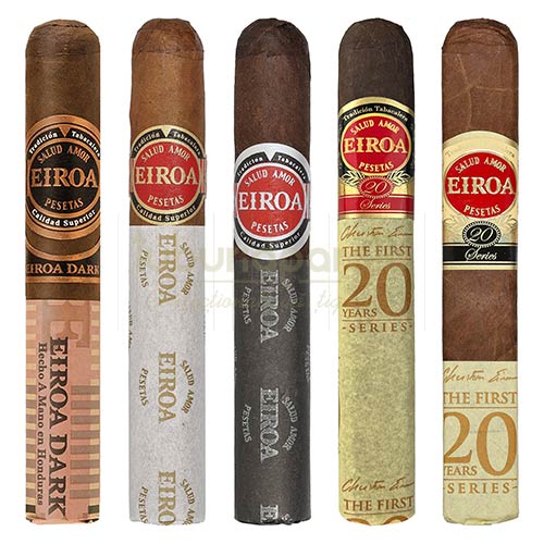 Trabucuri Eiroa Sampler Robusto (5) Cutie din lemn cu 5 sortimente de trabucuri marca Eiroa Sampler Robusto