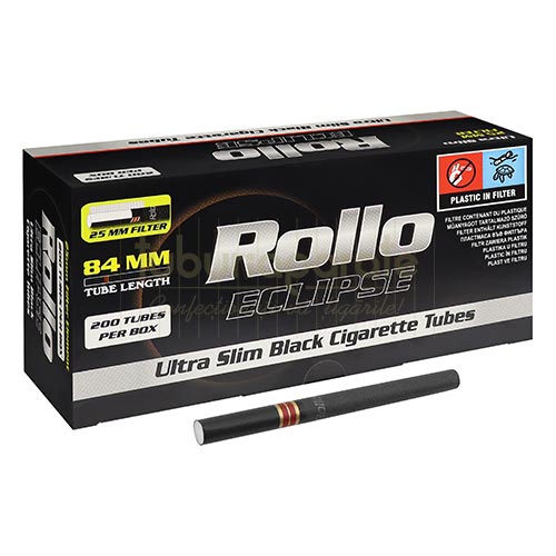 Tuburi tigari Rollo Eclipse Ultra Slim (25 mm) 200 Cutie cu 200 tuburi pentru tigari Rollo Eclipse Ultra Slim cu filtru de 25 mm