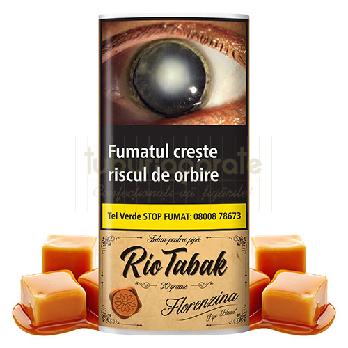 Tutun pentru pipa RioTabak Florenzina (caramel) 30g Pachet cu 30g tutun pentru pipa marca RioTabak Florenzina cu aroma de caramel