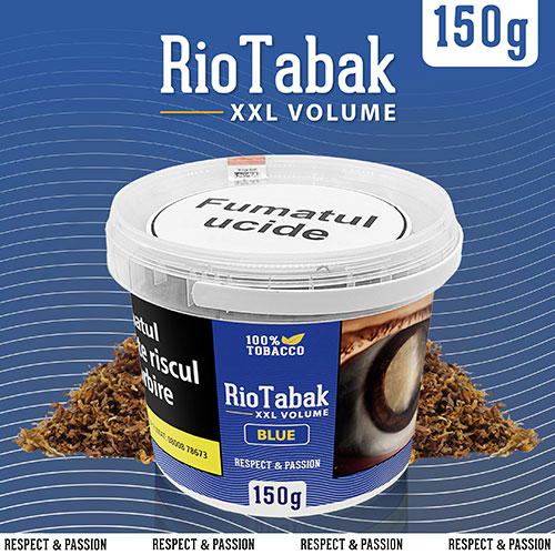 Tutun RioTabak Blue XXL Pipa Volume (classic) 150g Tutun pentru pipa marca RioTabak Blue XXL Volume in galeata reutilizabila de 150g