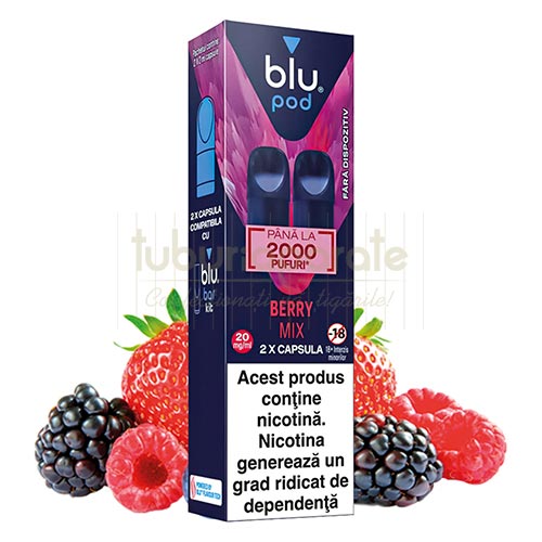 Capsule Blu Bar Berry Mix 20MG (2 capsule) Pachet cu 2 capsule Blu Bar Berry Mix cu nicotina de 20MG