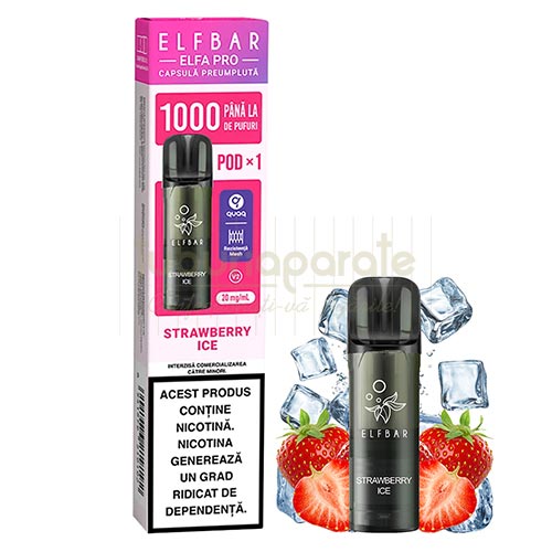 Cartus Elf Bar ELFA Pro - Strawberry Ice Cartus rezerva Elf Bar ELFA Pro Strawberry Ice cu pana la 1000 de pufuri