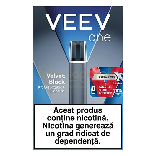 Kit VEEV ONE X Velvet Black Kit complet Veev One X Velvet Black cu 1 capsula inclusa