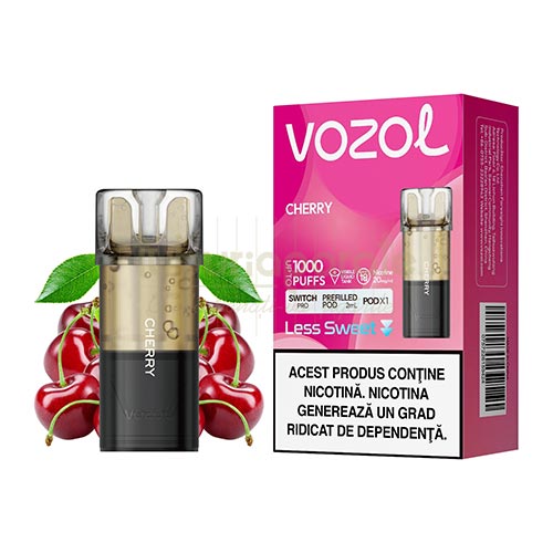 Cartus Vozol Switch Pro Cherry (1 capsula) Pachet cu 1 capsula de unica folosinta Vozol Switch Pro Cherry cu nicotina de 20 mg/ml