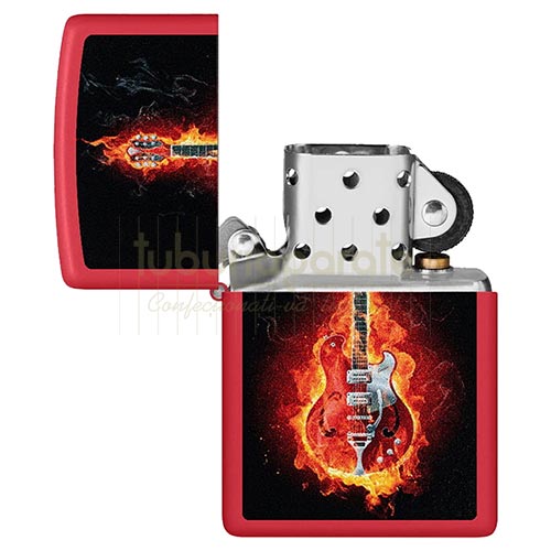 152712 Bricheta Zippo Flaming Guitar Bricheta metalica reincarcabila cu benzina marca Zippo Flaming Guitar