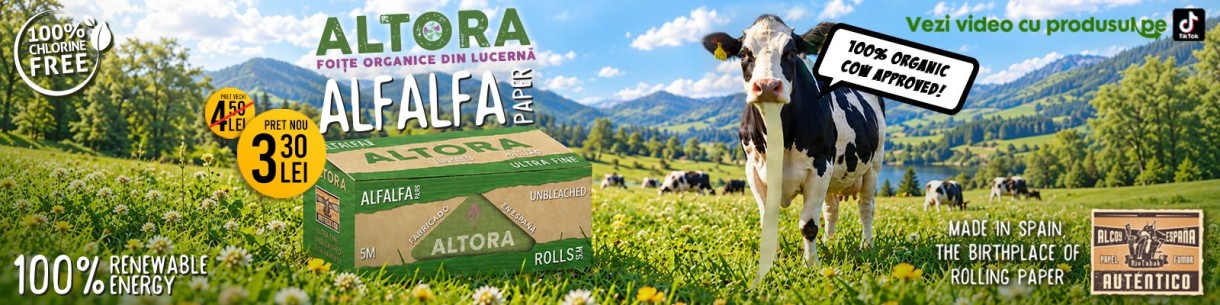 banner foite rulat tutun altora alfalfa slim rola 5m