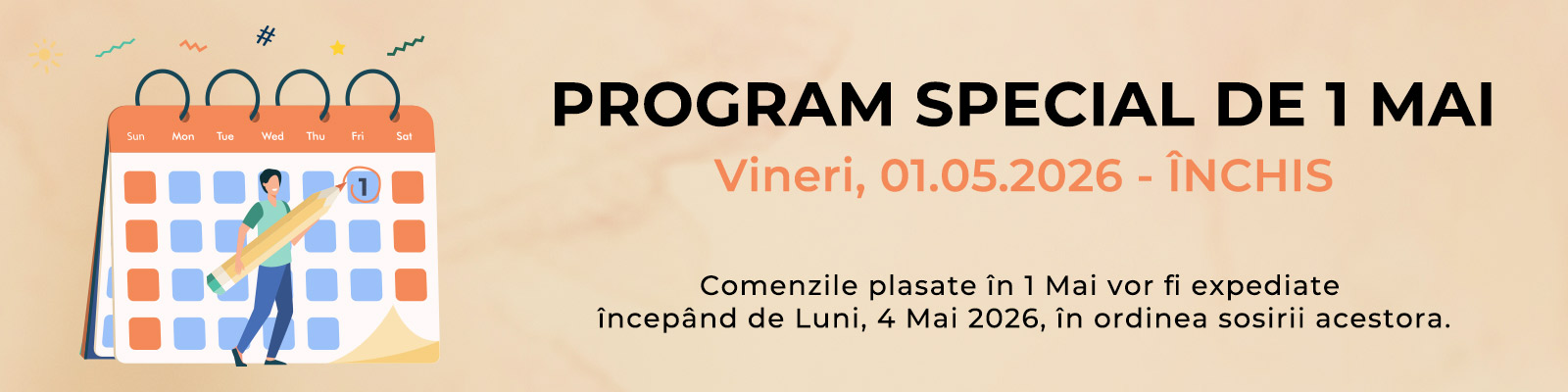 banner program de lucru 1 mai 2026